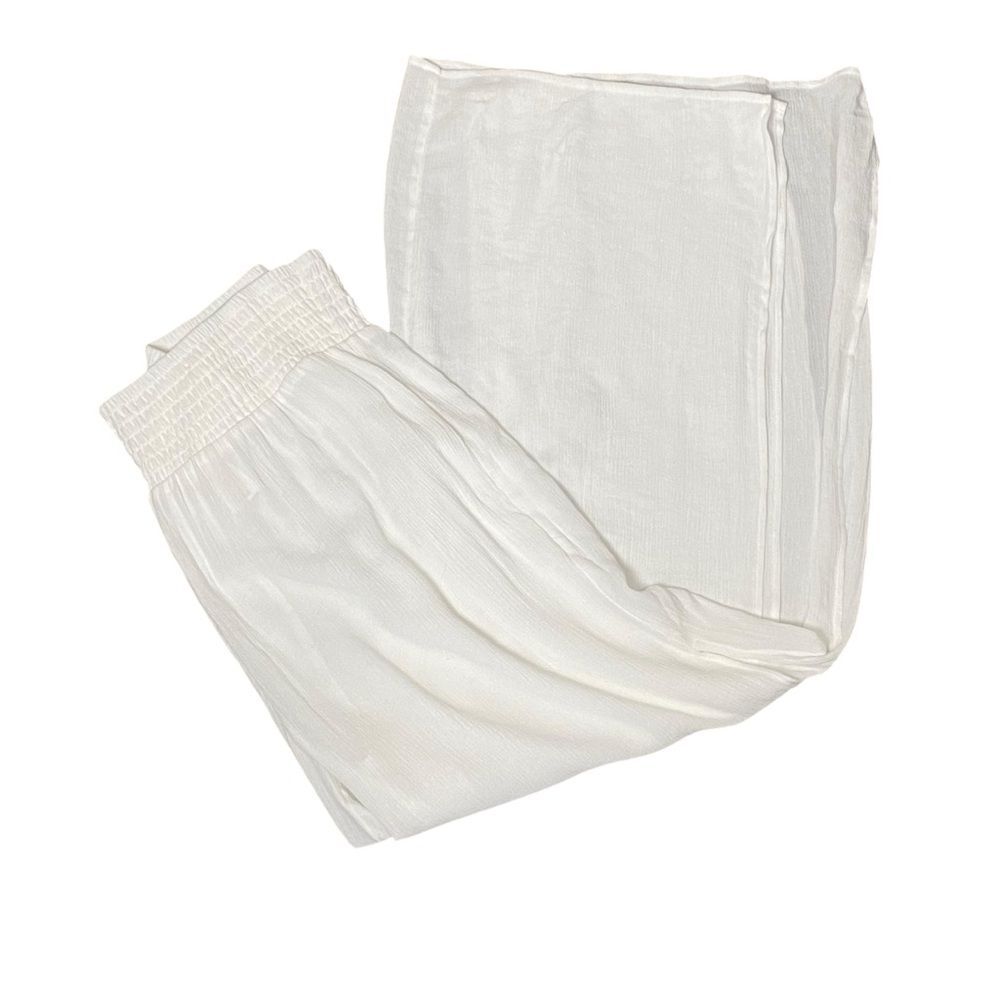 Shade & Shore White Gauze Swim Cover-Up Pants Women's Size Large